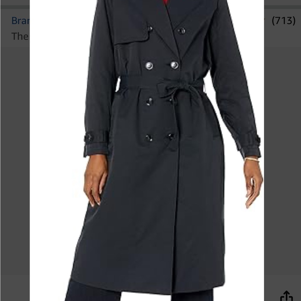 Classic Women's Black Trench Coat with Belt